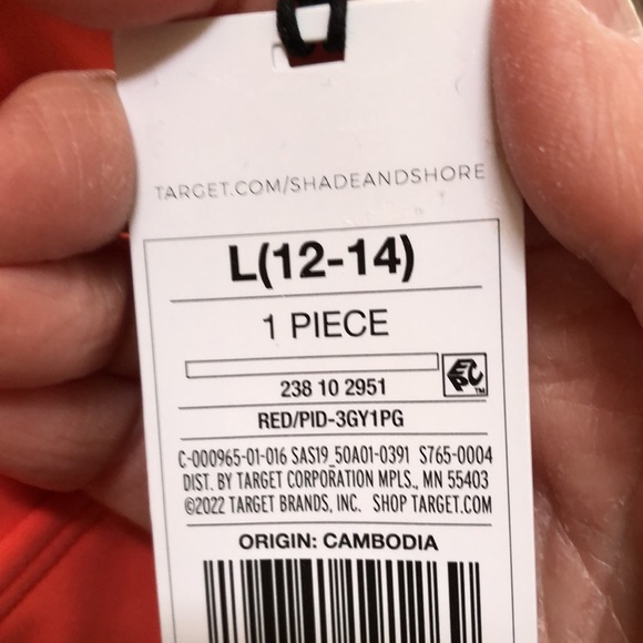 New Women’s one piece cutout swimsuit. Size L (12-14). Orangish red. - Picture 13 of 15